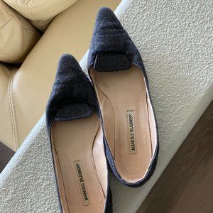 Manolo Blahnik Grey Flats